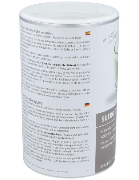 Raab Vitalfood Suero De Leche Dulce Natural Polvo 450G