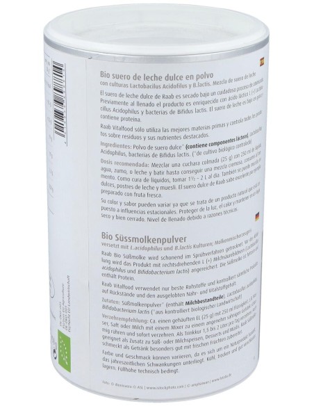 Raab Vitalfood Suero De Leche Dulce Natural Polvo 450G