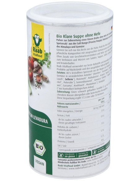 Raab Vitalfood Caldo De Verduras Sin Levadura Bote Bio 350G