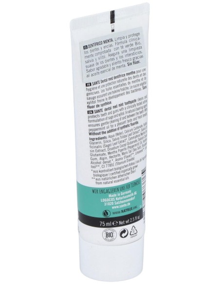 Sante Dentifrico Menta Sin Fluor 75Ml