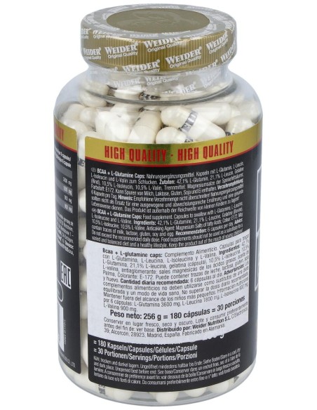 Weider Bcaa L-Glutamina 180Cap.
