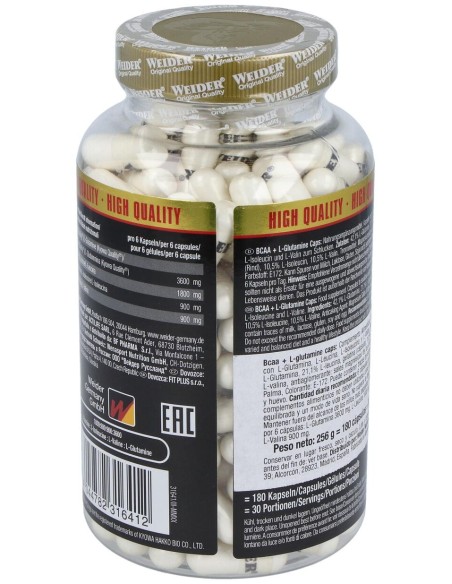 Weider Bcaa L-Glutamina 180Cap.