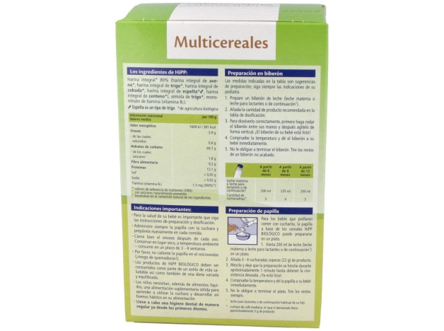 Papilla Multicereales 400Gr. Bio S/A