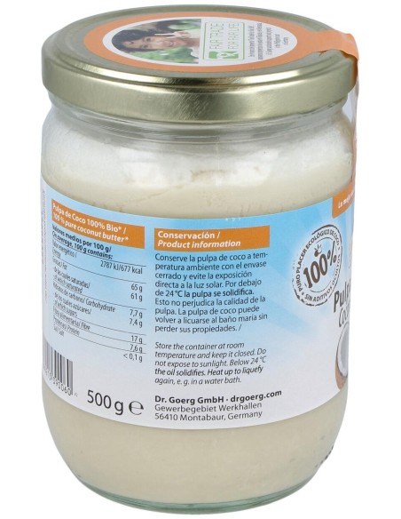 Pulpa De Coco Manteca 500Gr. Bio