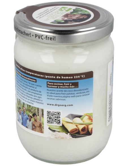 Aceite De Coco Premium Para Cocinar 500Ml. Bio