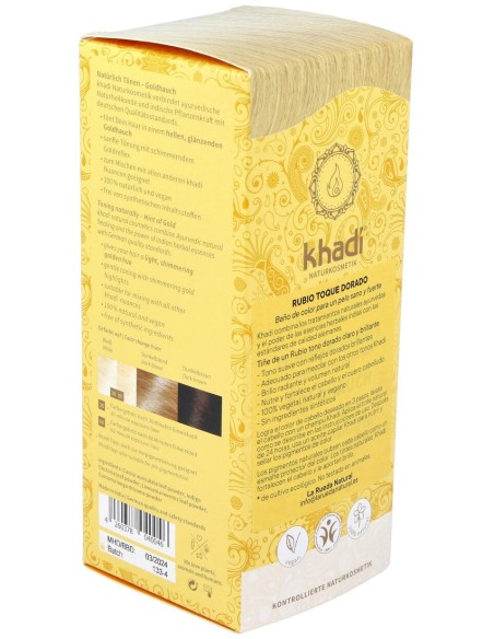 Khadi Hint Of Gold Tinte Rubio Dorado 100% Vegetal 100G