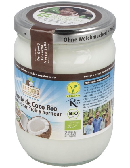 Aceite De Coco Premium Para Cocinar 500Ml. Bio