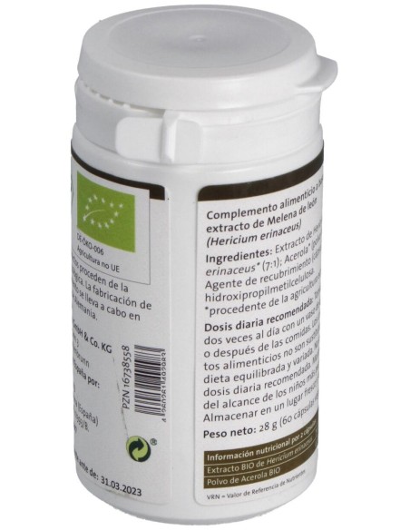 Pilze Wolhrab Melena De León Hericium Bio 60Caps