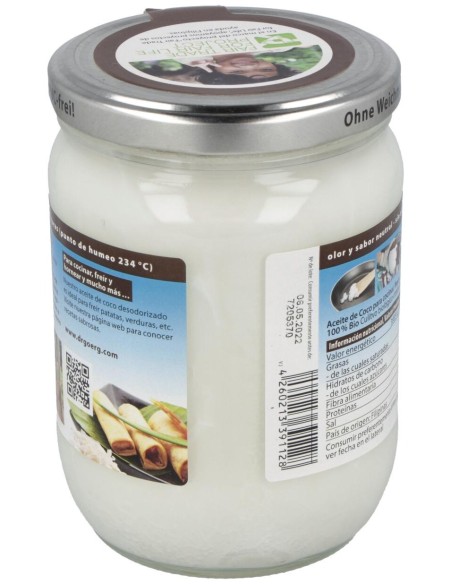 Aceite De Coco Premium Para Cocinar 500Ml. Bio