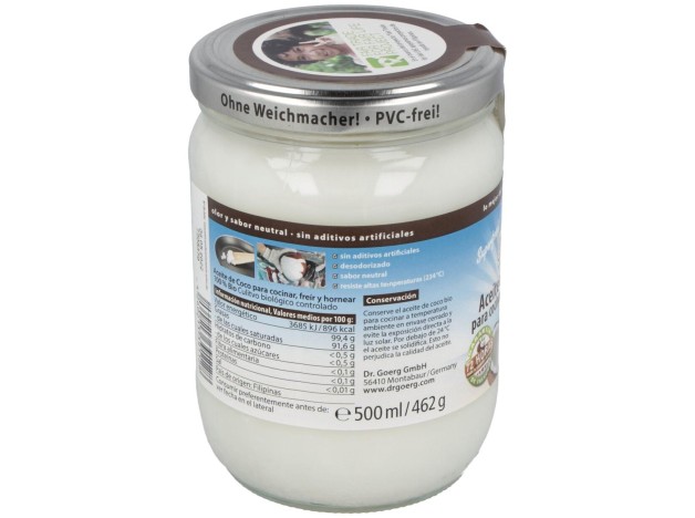 Aceite De Coco Premium Para Cocinar 500Ml. Bio