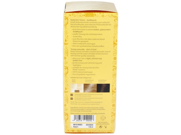 Khadi Hint Of Gold Tinte Rubio Dorado 100%...