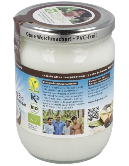 Aceite De Coco Premium Para Cocinar 500Ml. Bio