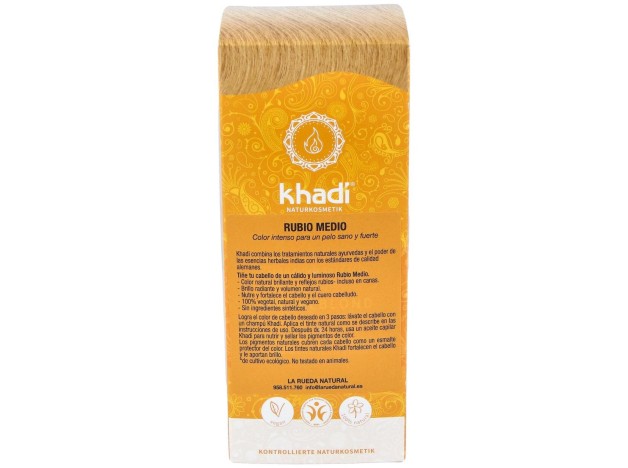 Khadi Tinte Herbal Natural Vegano Khadi Rubio...