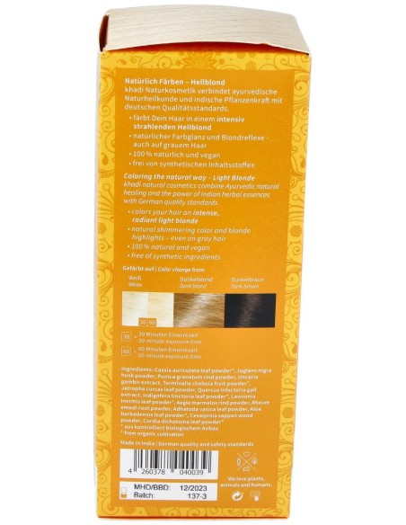 Khadi Tinte Rubio Claro 100% Vegetal 100G