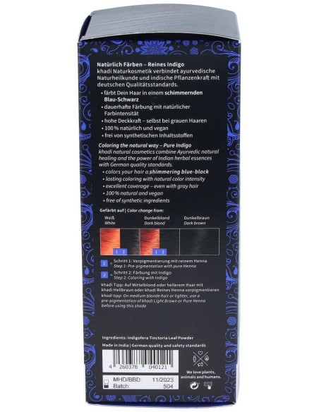 Khadi Tinte Indigo Natural Polvo 100G
