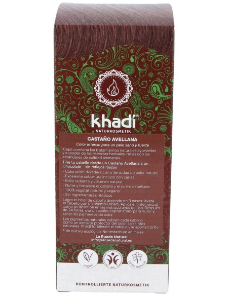 Khadi Tinte Castaño Avellana 100% Vegetal 100G