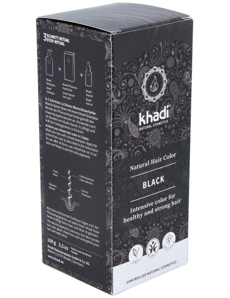 Khadi Tinte Negro Herbal 100% Vegetal 100G