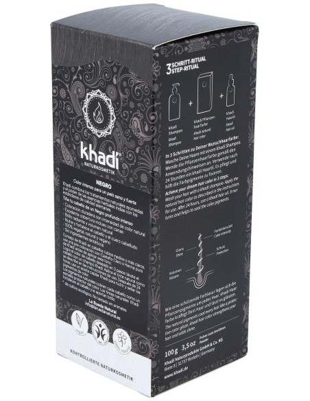 Khadi Tinte Negro Herbal 100% Vegetal 100G