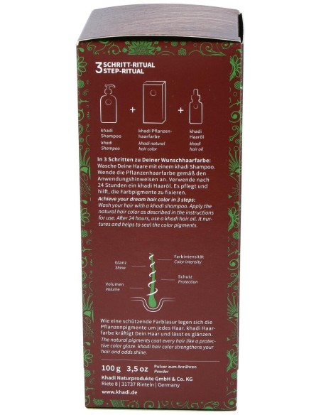 Khadi Tinte Castaño Avellana 100% Vegetal 100G