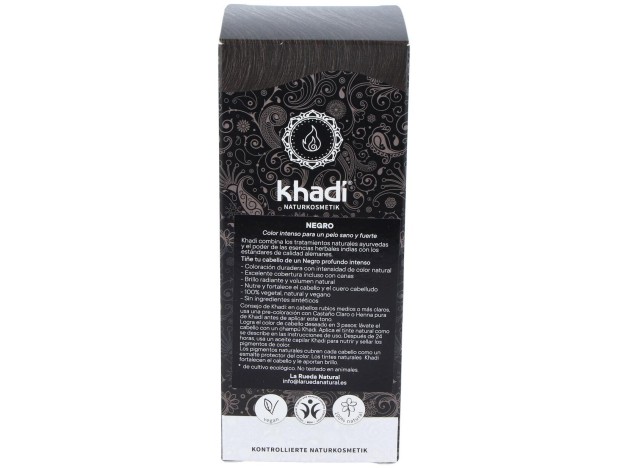 Khadi Tinte Negro Herbal 100% Vegetal 100G