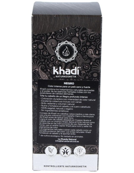 Khadi Tinte Negro Herbal 100% Vegetal 100G