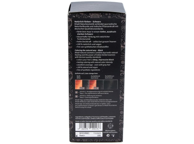 Khadi Tinte Negro Herbal 100% Vegetal 100G