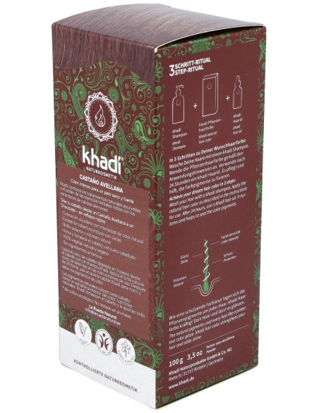 Khadi Tinte Castaño Avellana 100% Vegetal 100G