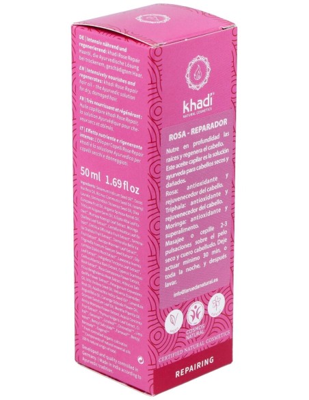 Aceite Capilar Rosa Reparador Cabello Dañado 50Ml.