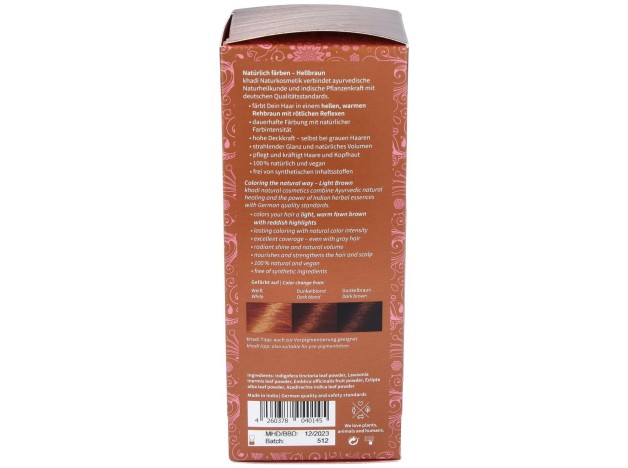 Khadi Tinte Castaño Claro 100% Vegetal 100G