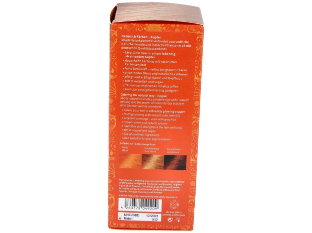 Khadi Herbal Color Cobre Brillante Rubio Y...