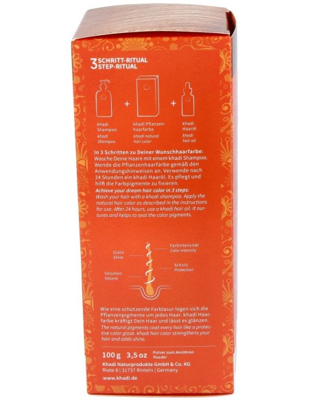 Khadi Herbal Color Cobre Brillante Rubio Y Rojizo 100G