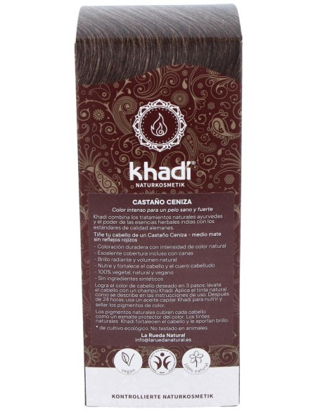 Khadi Tinte Castaño Ceniza 100% Vege 100G