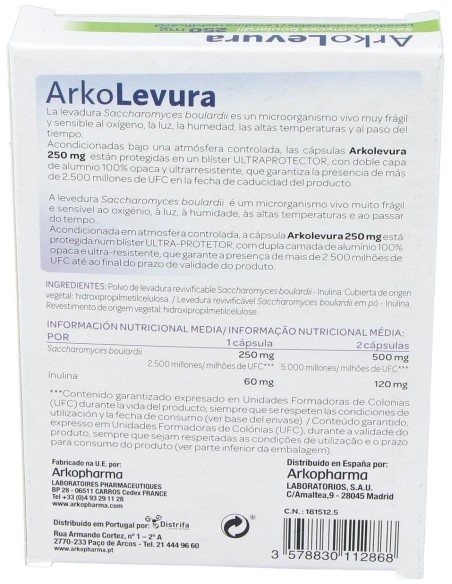 Arkopharma Arkolevura Saccharomyces Boulardii 250Mg 10Caps