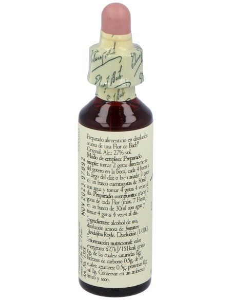 Flores Bach Impatiens Impaciencia 20Ml.