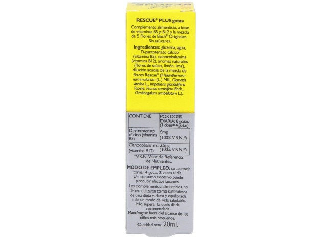 Rescue Plus Gotas Vitaminas 20Ml. Flores Bach