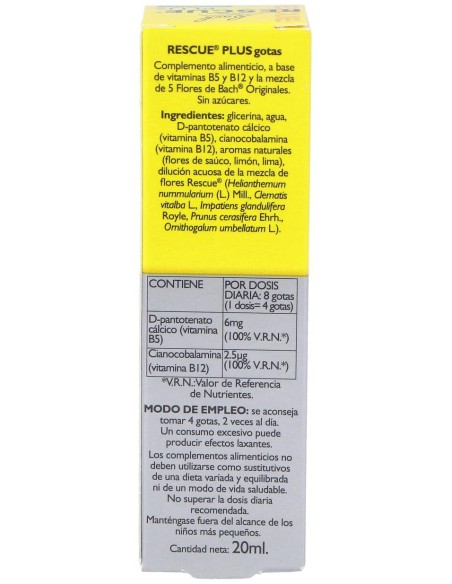 Rescue Plus Gotas Vitaminas 20Ml. Flores Bach