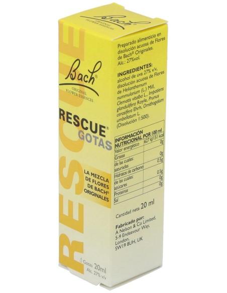 Bach Rescue Remedy Original Gotas, 20 Ml