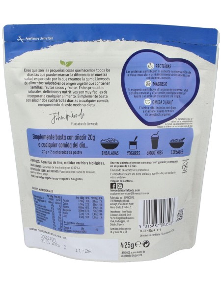 Linwood Semilla Lino Molido Bio 425G