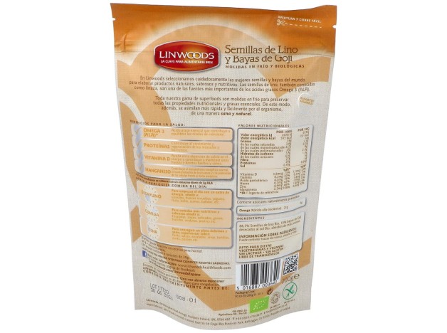Semillas De Lino Y Goji Molidas En Frio 200Gr.