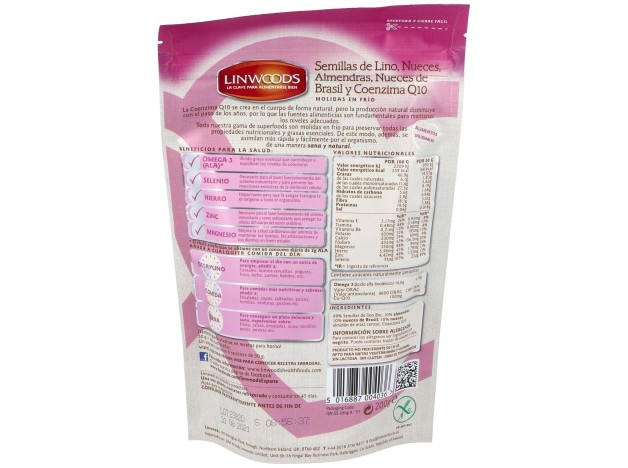 Semillas De Lino Con Nueces Almendras Q10 200Gr.