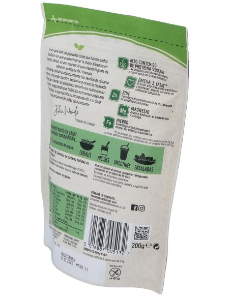 Semillas De Cañamo Molidas 200Gr. Bio