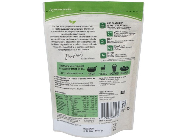 Semillas De Cañamo Molidas 200Gr. Bio