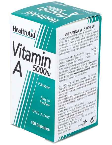 Vit A 5000Ui Con Vit D 400Ui 100Cap. Health Aid