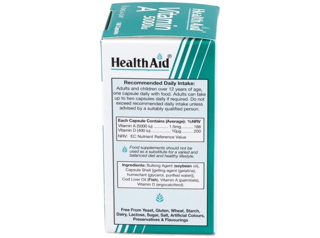 Vit A 5000Ui Con Vit D 400Ui 100Cap. Health Aid