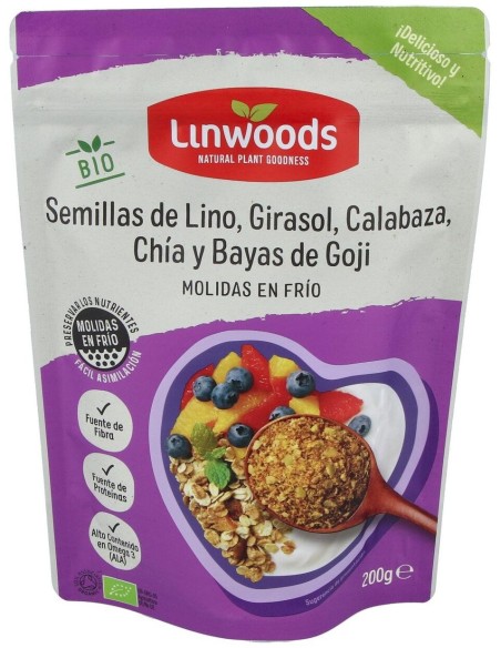 Linwoods Semillas Lino-Giras-Calab-Chia-Goji Molidas Bio 200G