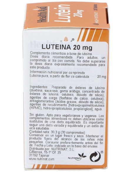Healthaid Luteina 20Mg 30 Tabletas