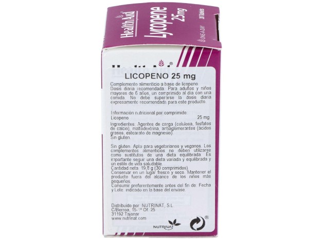 Licopeno 25Mg. 30Comp. Health Aid