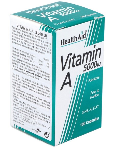 Vit A 5000Ui Con Vit D 400Ui 100Cap. Health Aid