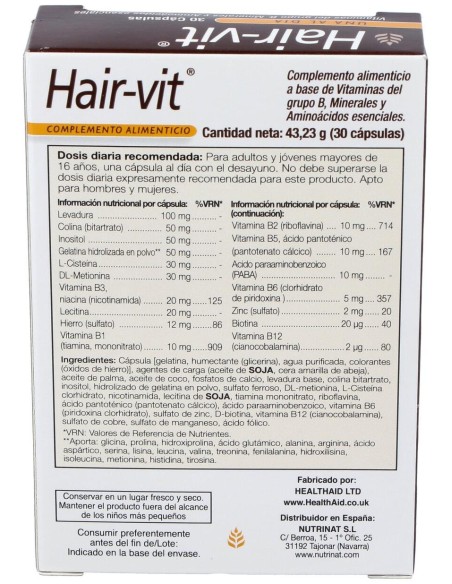 Hair-Vit 30Comp. Health Aid