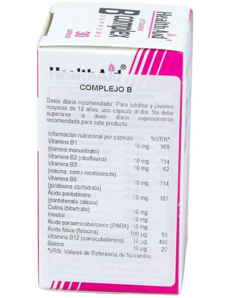 Vit B Complex 30Cap. Health Aid